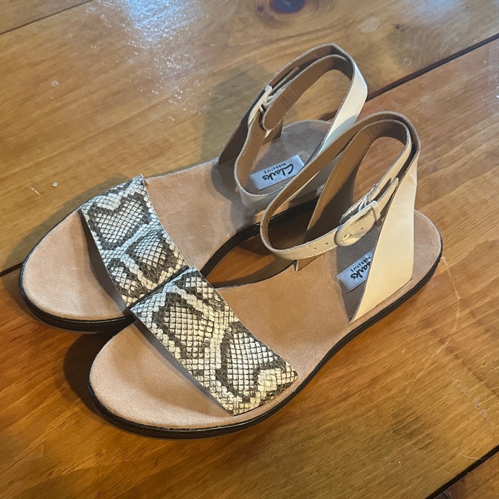 Clarks Women's Snakeskin Pattern Sandals